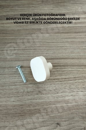 15 ADET - Açık Bej Oval Kare Kulp - Modern ve Şık Dolap, Gardırop, Şifonyer, Komodin ve Çekmece Kulpu (Vida Dahil)