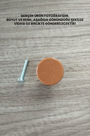 15 ADET - Kahverengi Düğme Kulp - Modern ve Şık Dolap, Gardırop, Şifonyer, Komodin ve Çekmece Kulpu (Vida Dahil)