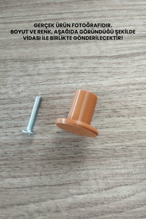 15 ADET - Kahverengi Düğme Kulp - Modern ve Şık Dolap, Gardırop, Şifonyer, Komodin ve Çekmece Kulpu (Vida Dahil)