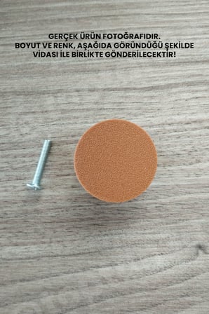 15 ADET - Kahverengi Geniş Düğme Kulp - Modern ve Şık Dolap, Gardırop, Şifonyer, Komodin ve Çekmece Kulpu (Vida Dahil)