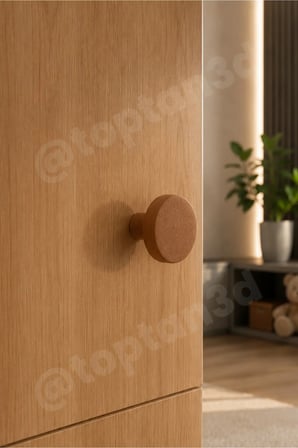 15 ADET - Kahverengi Kalın Düğme Kulp - Modern ve Şık Dolap, Gardırop, Şifonyer, Komodin ve Çekmece Kulpu (Vida Dahil)