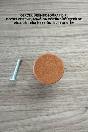 15 ADET - Kahverengi Kalın Düğme Kulp - Modern ve Şık Dolap, Gardırop, Şifonyer, Komodin ve Çekmece Kulpu (Vida Dahil)