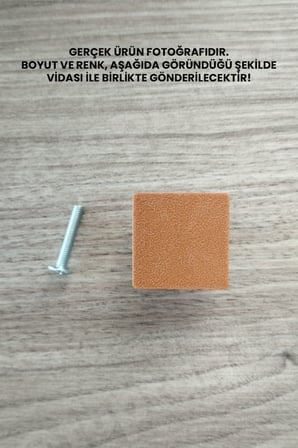 15 ADET - Kahverengi Kare Kulp - Modern ve Şık Dolap, Gardırop, Şifonyer, Komodin ve Çekmece Kulpu (Vida Dahil)