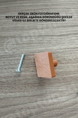 15 ADET - Kahverengi Kare Kulp - Modern ve Şık Dolap, Gardırop, Şifonyer, Komodin ve Çekmece Kulpu (Vida Dahil)