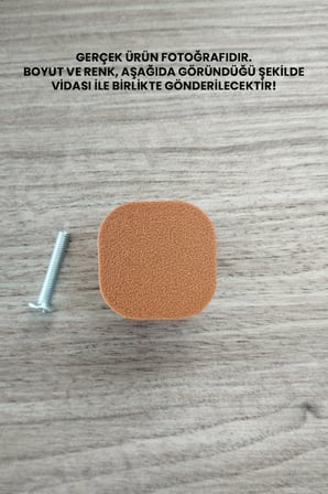 15 ADET - Kahverengi Oval Kare Kulp - Modern ve Şık Dolap, Gardırop, Şifonyer, Komodin ve Çekmece Kulpu (Vida Dahil)