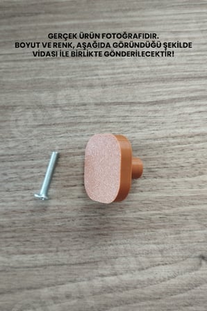 15 ADET - Kahverengi Oval Kare Kulp - Modern ve Şık Dolap, Gardırop, Şifonyer, Komodin ve Çekmece Kulpu (Vida Dahil)