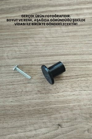 15 ADET - Siyah Düğme Kulp - Modern ve Şık Dolap, Gardırop, Şifonyer, Komodin ve Çekmece Kulpu (Vida Dahil)
