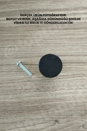 15 ADET - Siyah Kalın Düğme Kulp - Modern ve Şık Dolap, Gardırop, Şifonyer, Komodin ve Çekmece Kulpu (Vida Dahil)