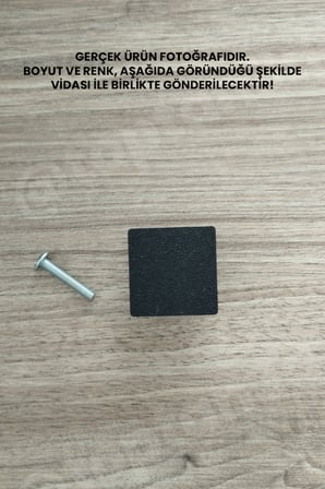 15 ADET - Siyah Kare Kulp - Modern ve Şık Dolap, Gardırop, Şifonyer, Komodin ve Çekmece Kulpu (Vida Dahil)