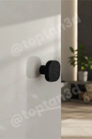 15 ADET - Siyah Oval Kare Kulp - Modern ve Şık Dolap, Gardırop, Şifonyer, Komodin ve Çekmece Kulpu (Vida Dahil)