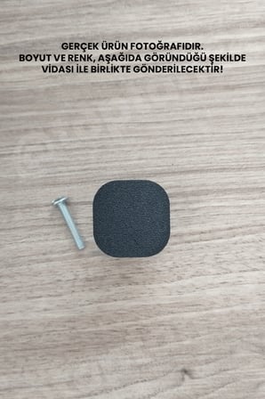15 ADET - Siyah Oval Kare Kulp - Modern ve Şık Dolap, Gardırop, Şifonyer, Komodin ve Çekmece Kulpu (Vida Dahil)