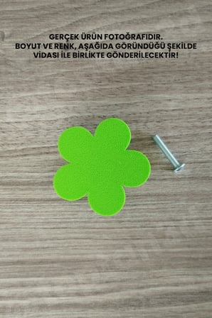 8 ADET - Fıstık Yeşili Çiçek Dolap Kulpu, Modern Mobilya Kulpu, Çiçek Kulp (Kulp Vidası Dahildir) - 5 CM
