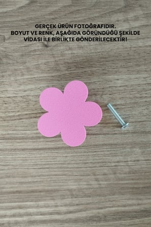 8 ADET - Pembe Çiçek Dolap Kulpu, Modern Mobilya Kulpu, Çiçek Kulp (Kulp Vidası Dahildir) - 5 CM
