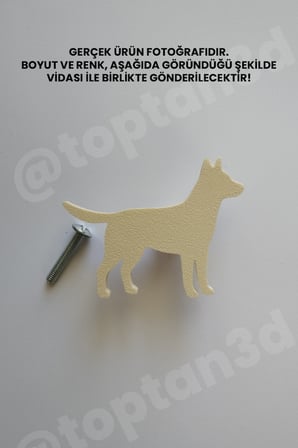 8 ADET - Açık Bej Köpek Dolap Kulpu - Modern Çocuk, Bebek Odası Mobilya Kulpu (Kulp Vidası Dahildir)