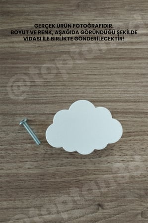 8 ADET - Beyaz Bulut Dolap Kulpu, Modern Mobilya Kulpu, Bulut Kulp (Kulp Vidası Dahildir)