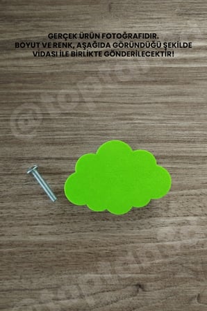 8 ADET - Fıstık Yeşili Bulut Dolap Kulpu, Modern Mobilya Kulpu, Bulut Kulp (Kulp Vidası Dahildir)