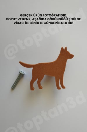 8 ADET - Kahverengi Köpek Dolap Kulpu - Modern Çocuk, Bebek Odası Mobilya Kulpu (Kulp Vidası Dahildir)