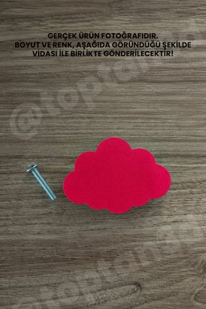 8 ADET - Kırmızı Bulut Dolap Kulpu, Modern Mobilya Kulpu, Bulut Kulp (Kulp Vidası Dahildir)