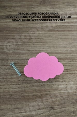 8 ADET - Pembe Bulut Dolap Kulpu, Modern Mobilya Kulpu, Bulut Kulp (Kulp Vidası Dahildir)