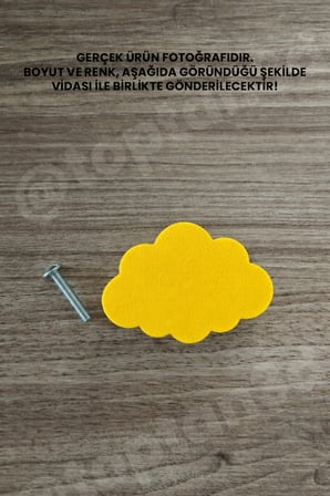 8 ADET - Sarı Bulut Dolap Kulpu, Modern Mobilya Kulpu, Bulut Kulp (Kulp Vidası Dahildir)