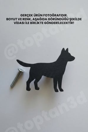 8 ADET - Siyah Köpek Dolap Kulpu - Modern Çocuk, Bebek Odası Mobilya Kulpu (Kulp Vidası Dahildir)
