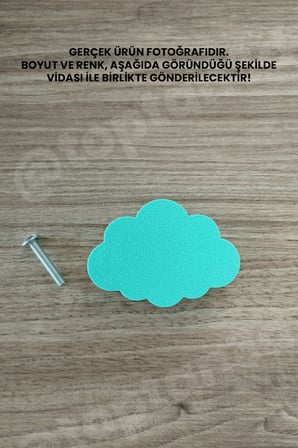 8 ADET - Turkuaz Bulut Dolap Kulpu, Modern Mobilya Kulpu, Bulut Kulp (Kulp Vidası Dahildir)