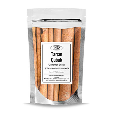Tarçın Çubuk, Vietnam 100 gr (1. Kalite) Cinnamomum loureirii