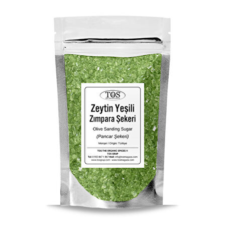 Zeytin Yeşili Zımpara Şekeri 250 gr Olive Green Sanding Sugar