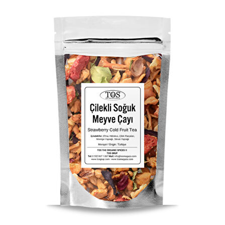 Çilekli Soğuk Meyve Çayı 100 gr (1. Kalite)