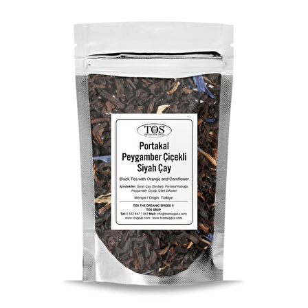 Portakal ve Peygamber Çiçekli Siyah Çay 100 gr (1. Kalite)