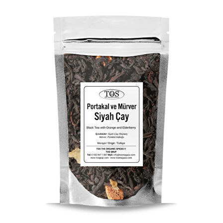 Portakal ve Mürverli Siyah Çay 100 gr (1. Kalite)