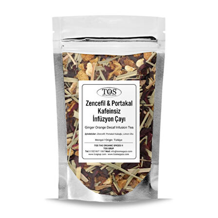 Zencefil Portakal Kafeinsiz İnfüzyon Çayı 250 gr (1. Kalite)