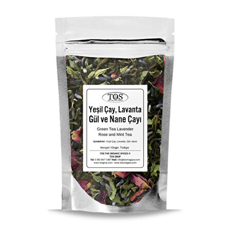 Yeşil Çay Lavanta Gül ve Nane Çayı 40 gr (1. Kalite)
