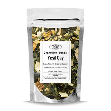 Zencefilli Limonlu Yeşil Çay 100 gr (1. Kalite)