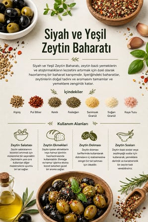 Siyah ve Yeşil Zeytin Baharatı 100 gr (1. Kalite)