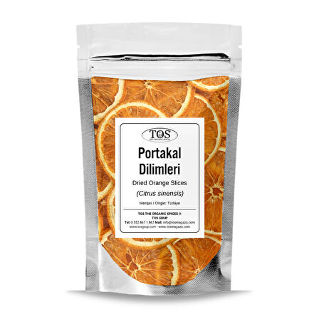 Kurutulmuş Portakal Dilimleri 250 gr (1. Kalite) Citrus sinensis