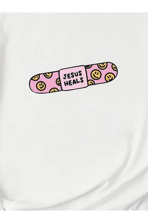 Jesus Heals Baskılı Unisex Oversize T-shirt