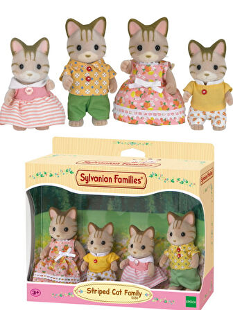 Sylvanian Families Çizgili Kedi Ailesi - Striped Cat Family