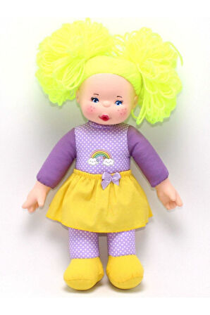 Rengarenk Sevimli Bez Bebek 30 Cm - SARI RENK