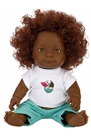 Kıvırcık Esmer Dada Bebek 35 Cm