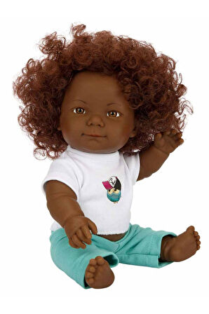 Kıvırcık Esmer Dada Bebek 35 Cm