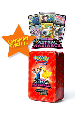 Pokemon 72'li Oyun Kartı Metal Kutu Sword Shield Astral Radiance