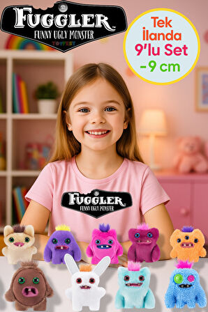 Mini Koleksiyonluk ZURU Fuggler Baby Fuggs Komik Çirkin Peluş Oyuncaklar 9 lu Set Tek İlanda - 9cm