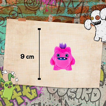 Mini Koleksiyonluk ZURU Fuggler Baby Fuggs Komik Çirkin Peluş Oyuncak Greedy Grinner Pembe 9cm