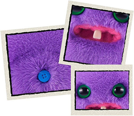 Mini Koleksiyonluk ZURU Fuggler Baby Fuggs Komik Çirkin Peluş Oyuncak Mr Needles Mor 9cm