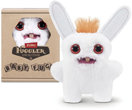Mini Koleksiyonluk ZURU Fuggler Baby Fuggs Komik Çirkin Peluş Oyuncak Rabid Rabbit Beyaz 9cm