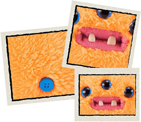 Mini Koleksiyonluk ZURU Fuggler Baby Fuggs Komik Çirkin Peluş Oyuncak Reek O Turuncu 9cm