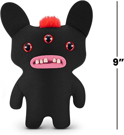 Kıllı Süper Yumuşak ZURU Fuggler Hairy Fuggs Peluş Oyuncak Reeko Mohawk Black 22cm