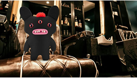 Kıllı Süper Yumuşak ZURU Fuggler Hairy Fuggs Peluş Oyuncak Reeko Mohawk Black 22cm