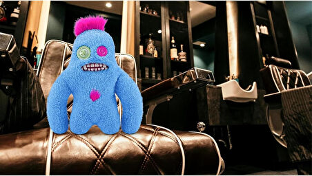 Kıllı Süper Yumuşak ZURU Fuggler Hairy Fuggs Peluş Oyuncak Sasquoosh Tuft Blue 22cm